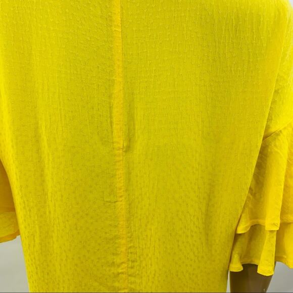 Mary & Mabel Yellow Textured Shirt Dress - Picture 9 of 12
